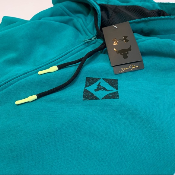 Under Armour Project Rock Sleeveless Full-Zip Hoodie in Coastal Teal (Green) XXL - Picture 4 of 13